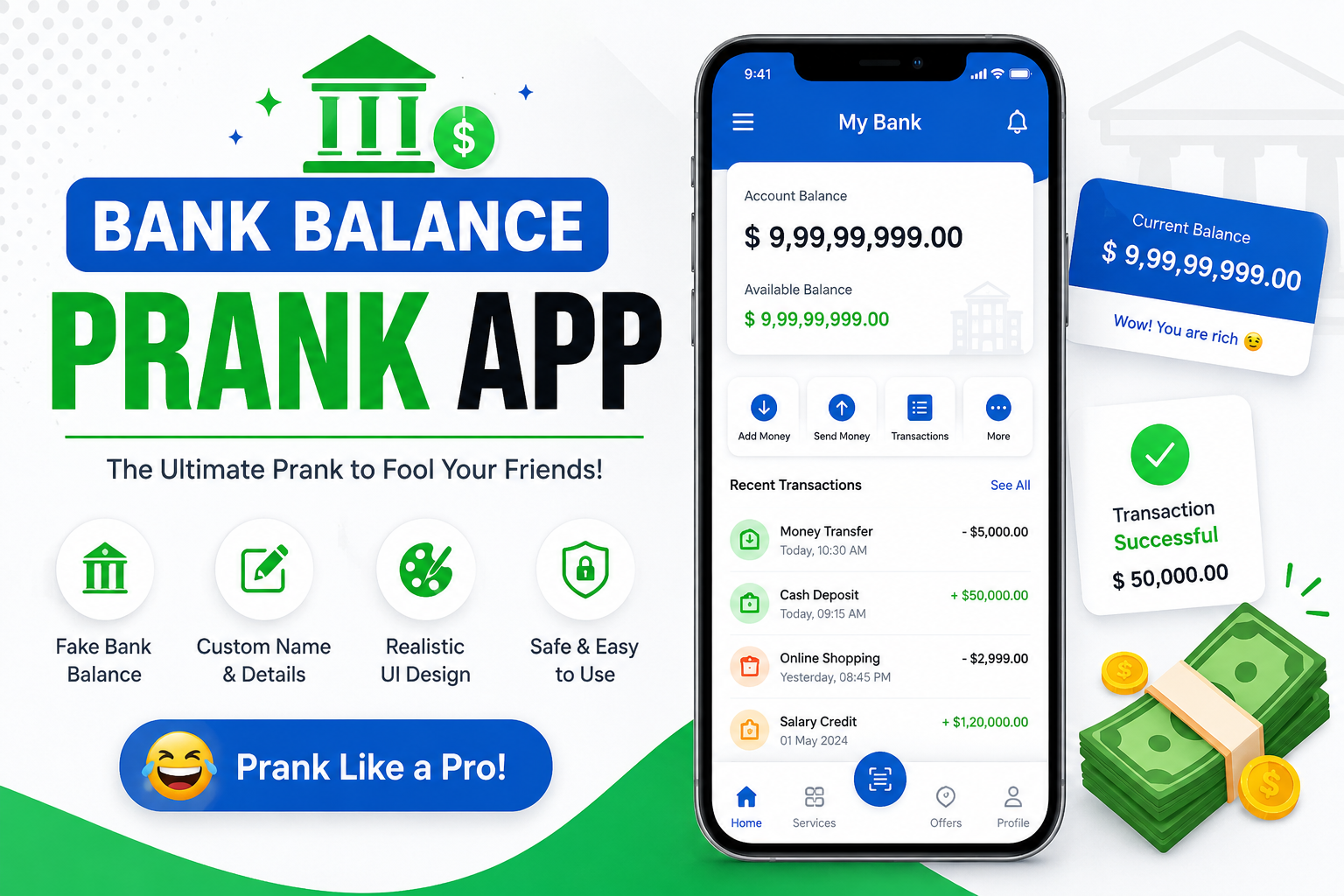 Bank Balance Prank App